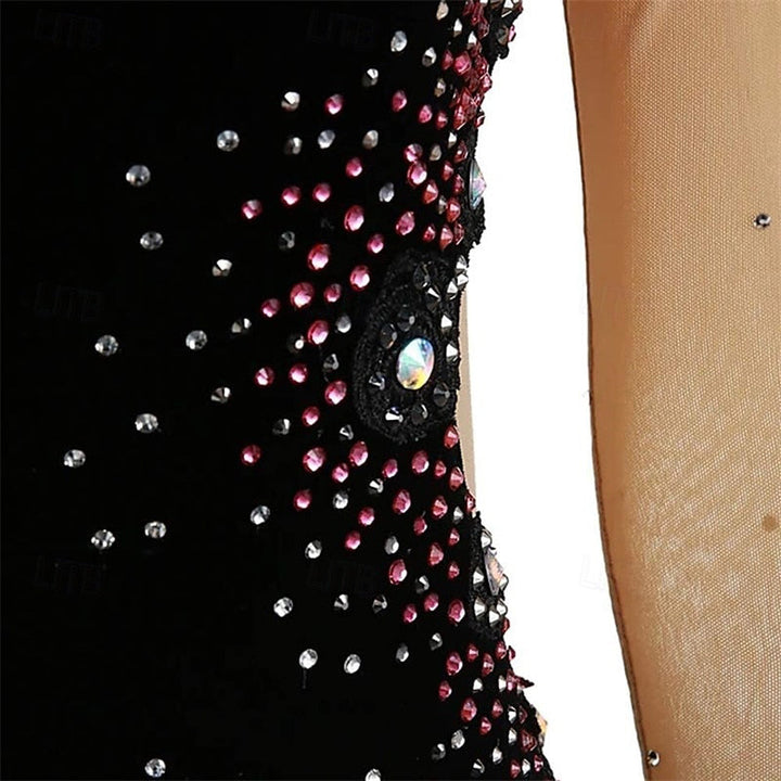 Robe de Patinage Artistique Élégante à Manches Longues pour Femmes et Filles