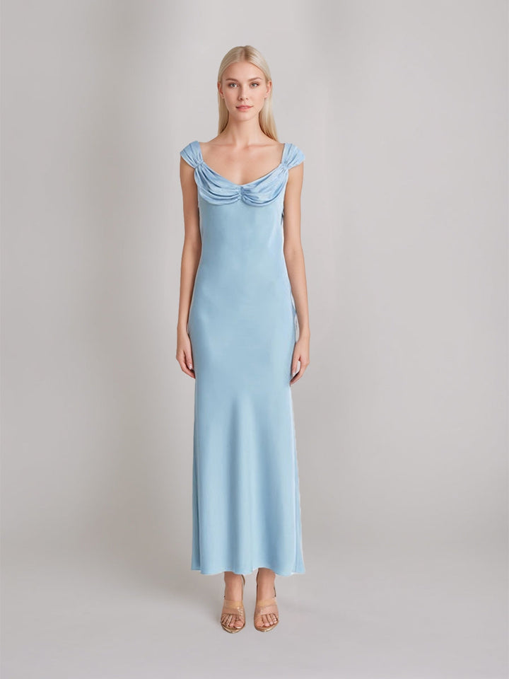 Trompette/Sirène Scoop Ruché Longueur de La Cheville Vintage Robes de Bal avec Dentelle-Up & Opened Back