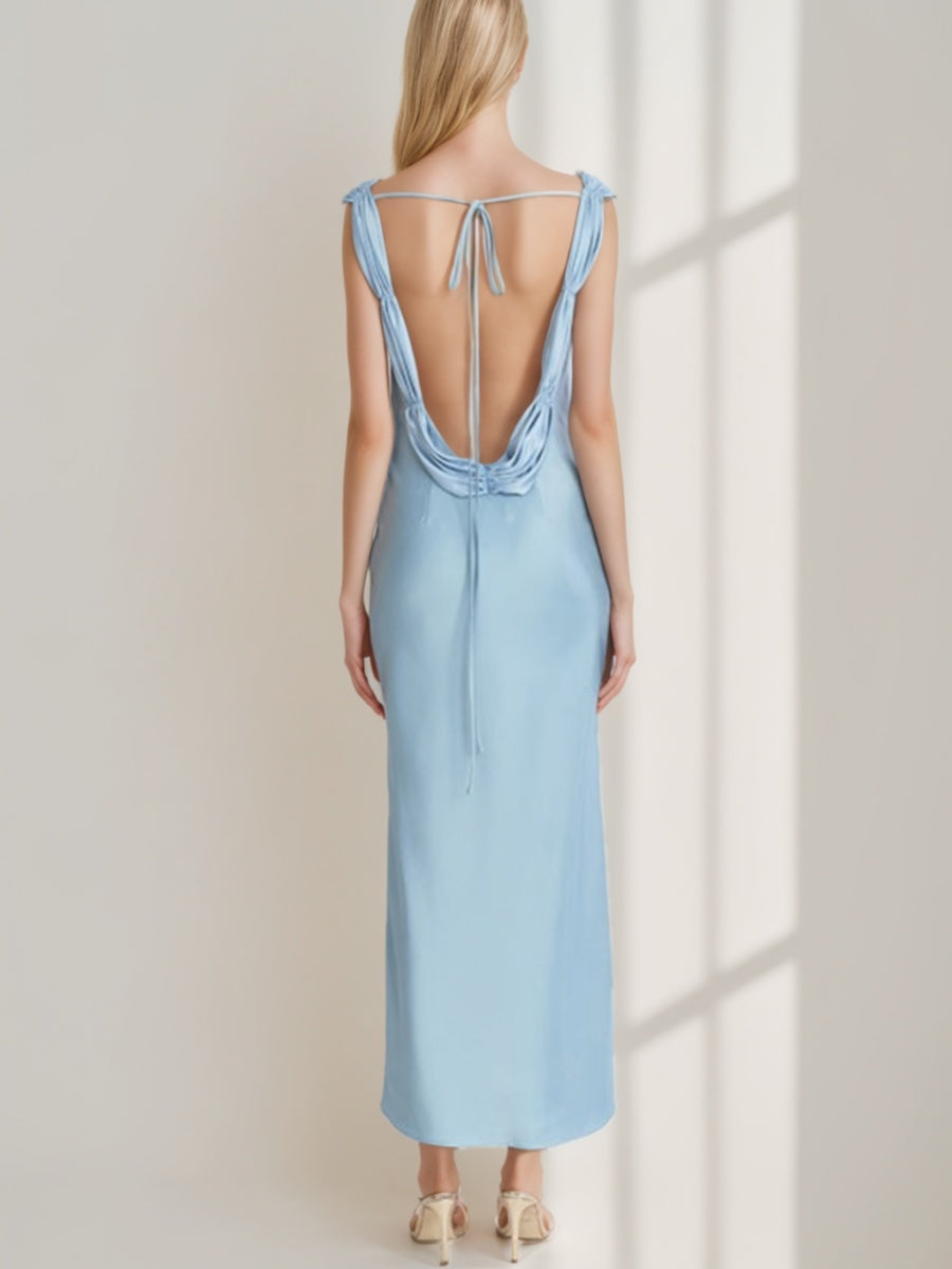 Trompette/Sirène Scoop Ruché Longueur de La Cheville Vintage Robes de Bal avec Dentelle-Up & Opened Back