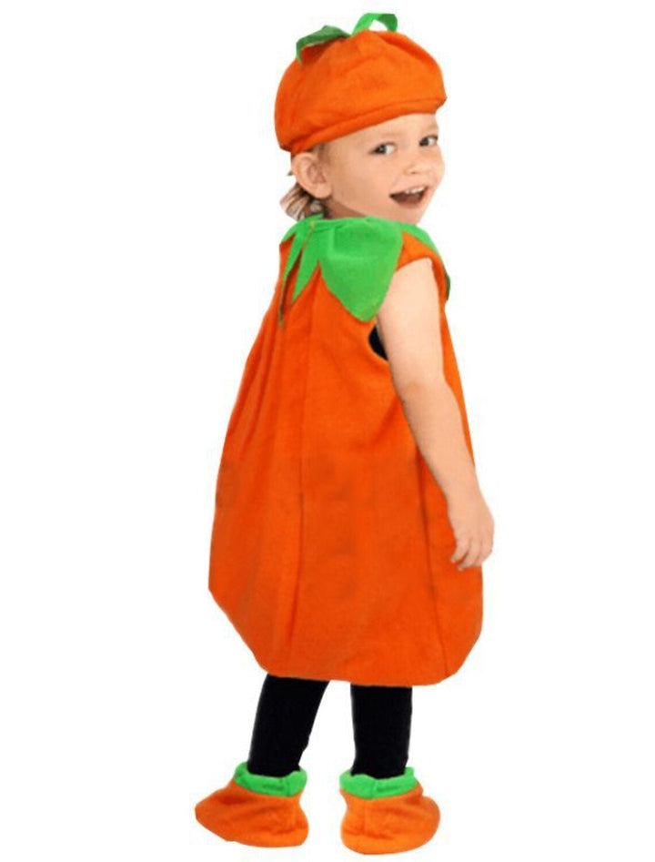 Robe pour Fille Mignonne Citrouille Orange Sans Manches Au Genou pour Halloween