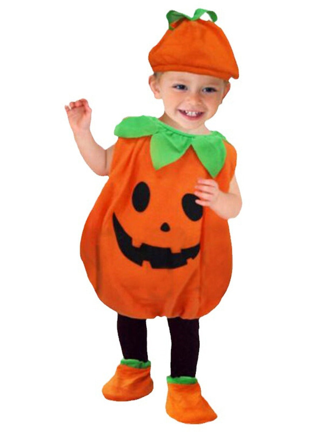 Robe pour Fille Mignonne Citrouille Orange Sans Manches Au Genou pour Halloween