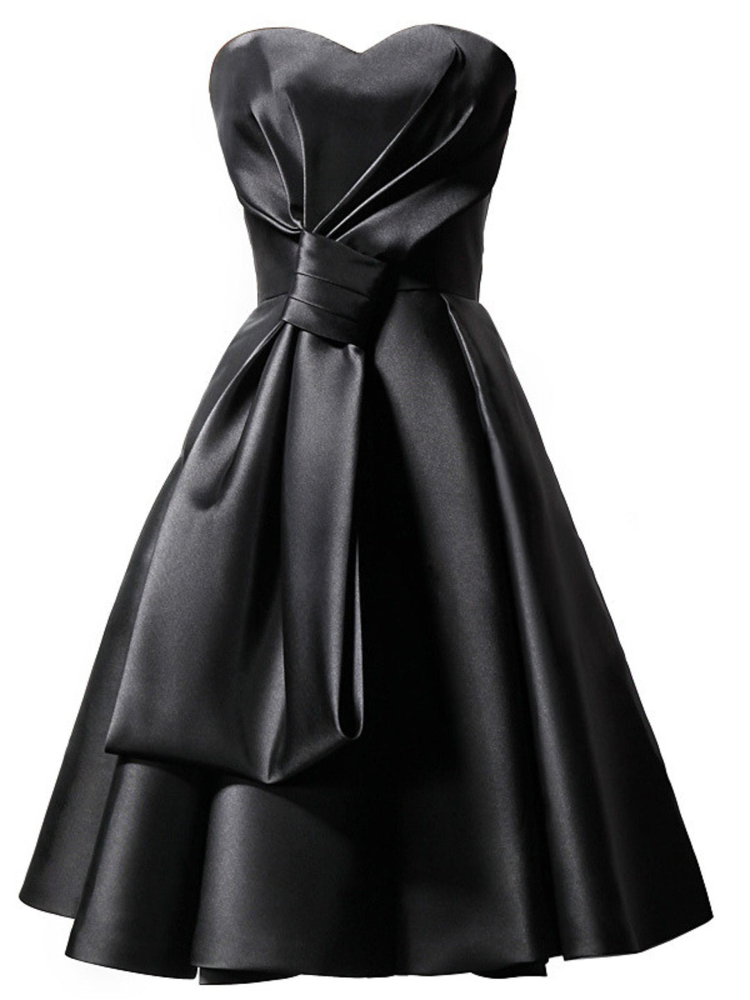 Robe de Soirée Élégante Noire Trapèze/Princesse Sans Manches, Longueur Genou, Décolleté en Cœur, pour Halloween