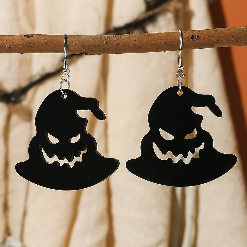 Boucles D'Oreilles Pendantes pour Femmes, Bijoux Délicats, Ensemble Classique de Sorcières, Citrouilles et Araignées D'Halloween
