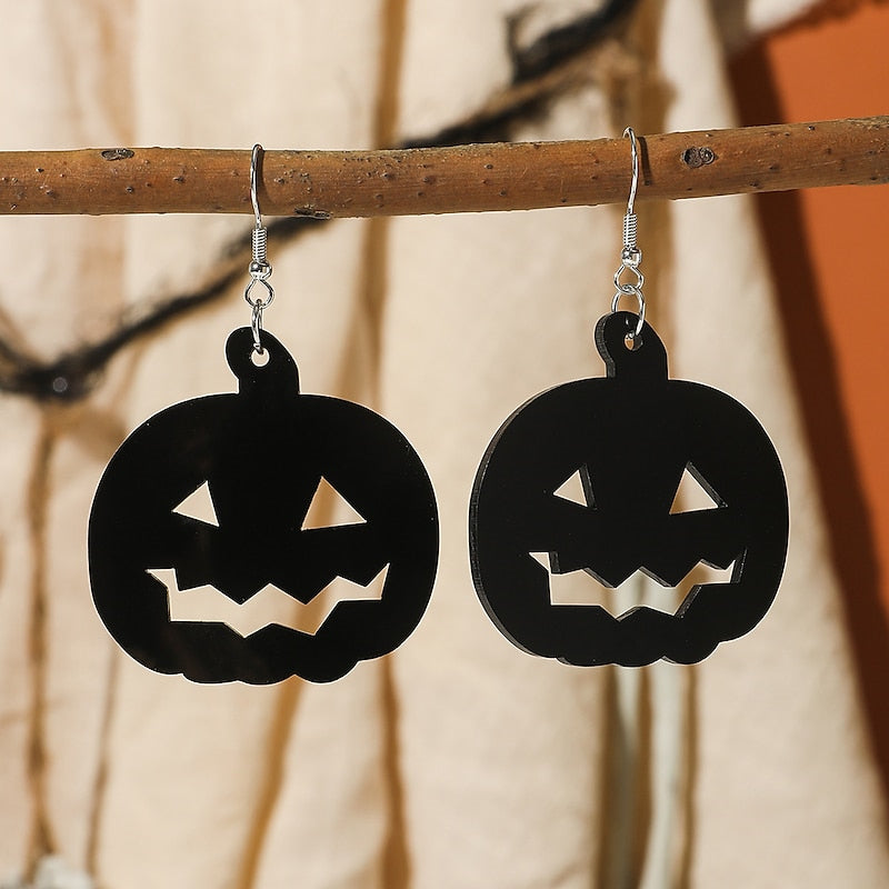 Boucles D'Oreilles Pendantes pour Femmes, Bijoux Délicats, Ensemble Classique de Sorcières, Citrouilles et Araignées D'Halloween