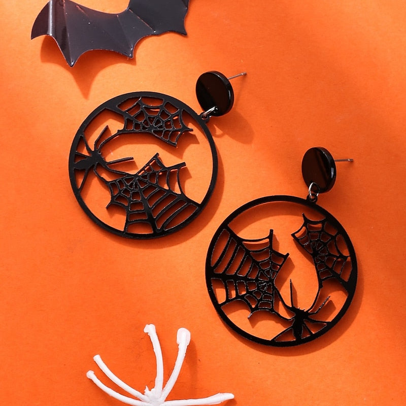 Boucles D'Oreilles Pendantes pour Femmes, Bijoux Délicats, Ensemble Classique de Sorcières, Citrouilles et Araignées D'Halloween