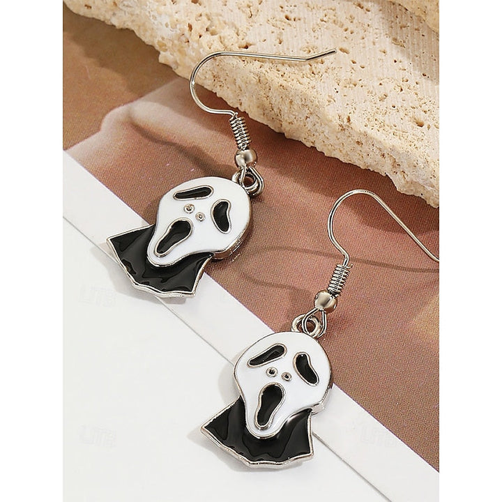 Ensemble de Bijoux Gothiques avec Boucles D'Oreilles et Nœud Papillon Noir et Diamant Rouge pour Halloween