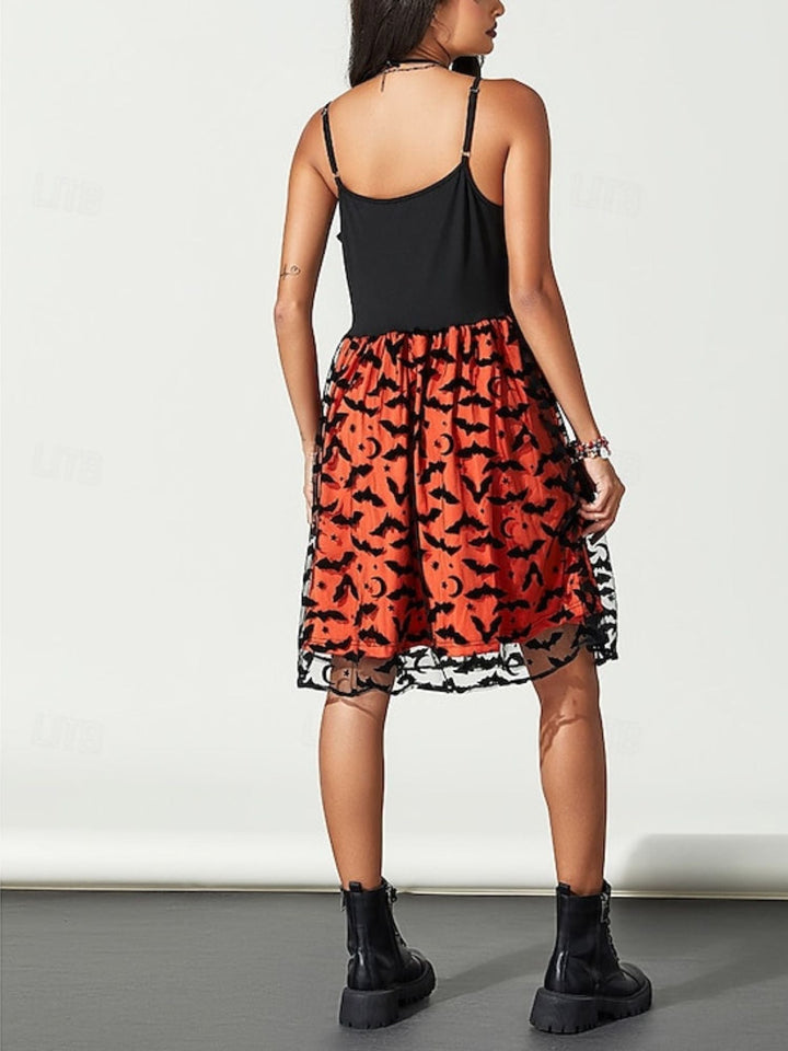 Robe de Soirée Sexy A-Line/Princess à Col en V Sans Manches Au Genou pour Costume de Spectacle D'Halloween