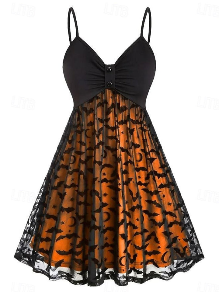 Robe de Soirée Sexy A-Line/Princess à Col en V Sans Manches Au Genou pour Costume de Spectacle D'Halloween