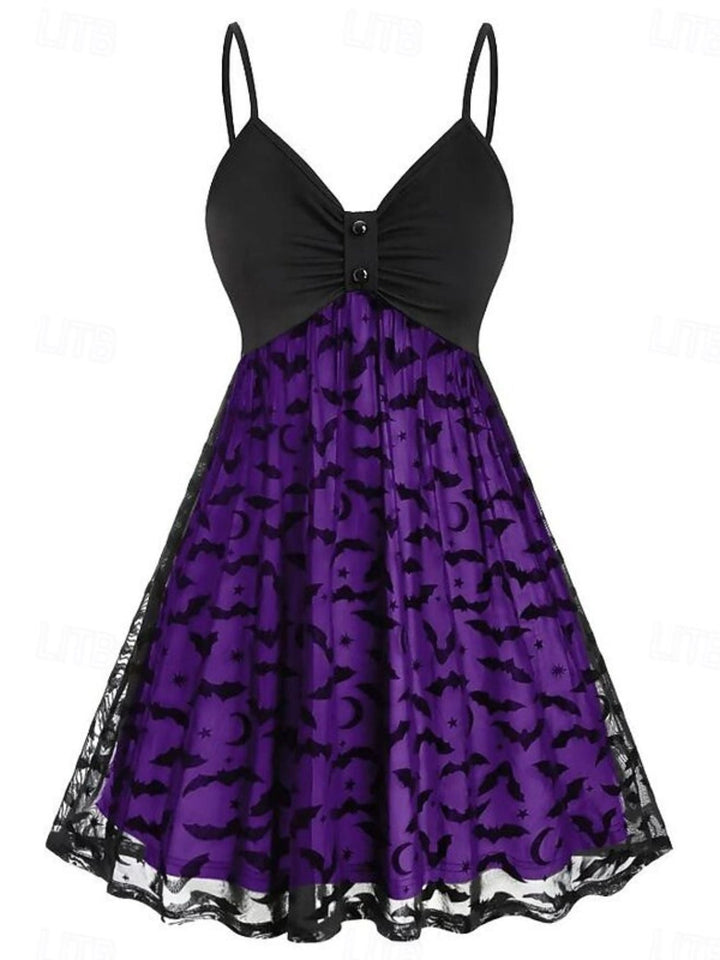 Robe de Soirée Sexy A-Line/Princess à Col en V Sans Manches Au Genou pour Costume de Spectacle D'Halloween