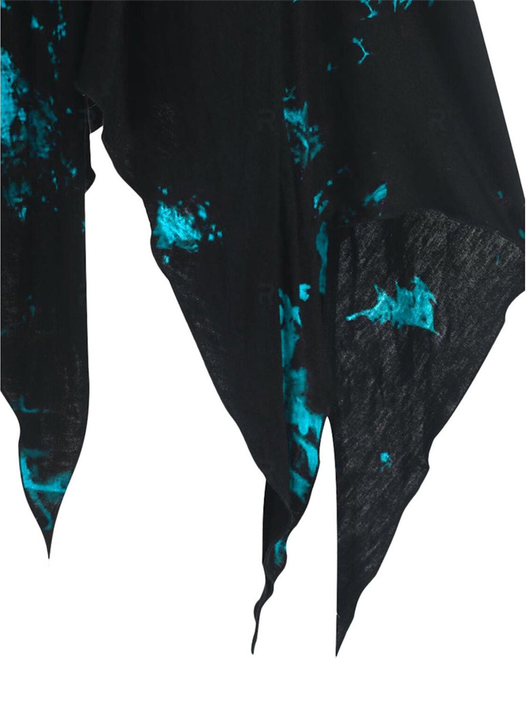 Robe Trapèze/Princesse Rétro Rouge à Col Carré et Manches 3/4 avec Cordon de Serrage Asymétrique et Imprimé pour Costumes de Spectacle D'Halloween