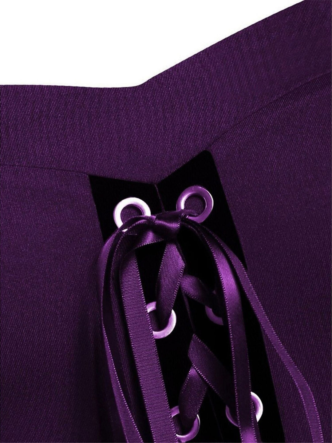 Robe Noire Trapèze/Princesse à Manches 3/4 et Col en Cœur, Longueur Genou, Style Rétro Gothique pour Halloween