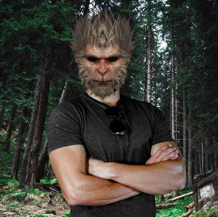 Masque D'Halloween Couvrant Toute la Tête de Wukong Black Myth