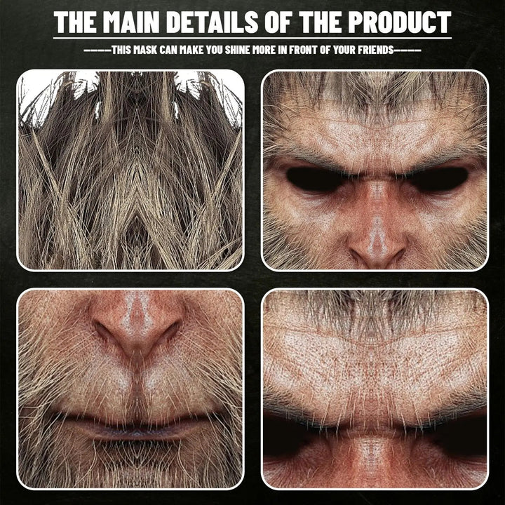 Masque D'Halloween Couvrant Toute la Tête de Wukong Black Myth