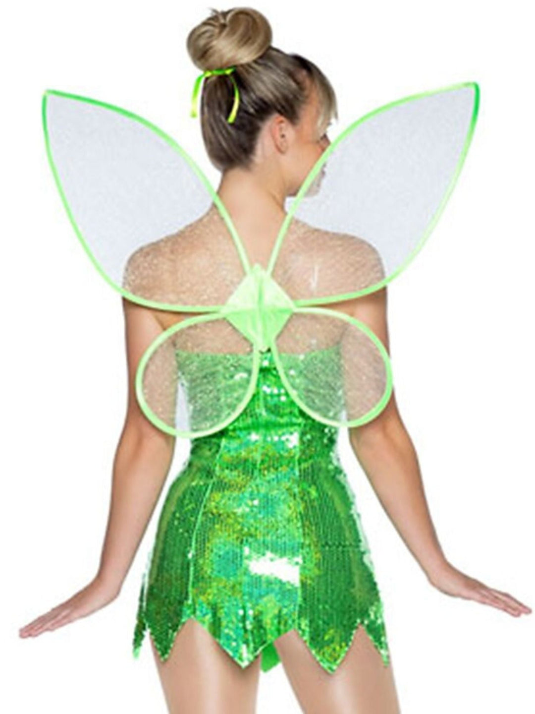 Robe de Fée Mini Asymétrique Classique Vert Clair Sans Manches à Col en V pour Costume D'Halloween Cosplay