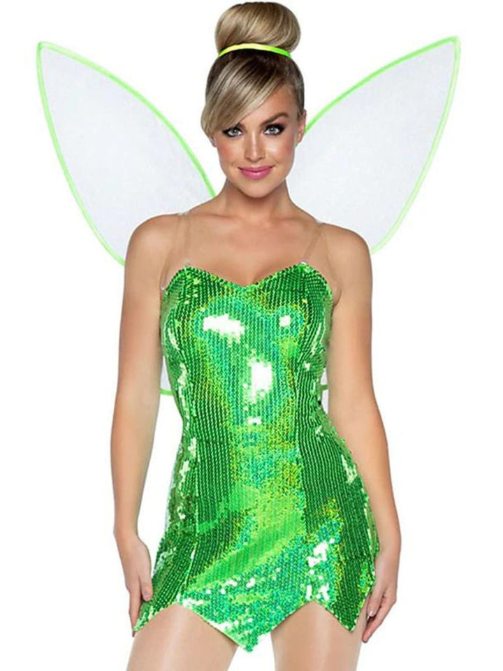 Robe de Fée Mini Asymétrique Classique Vert Clair Sans Manches à Col en V pour Costume D'Halloween Cosplay