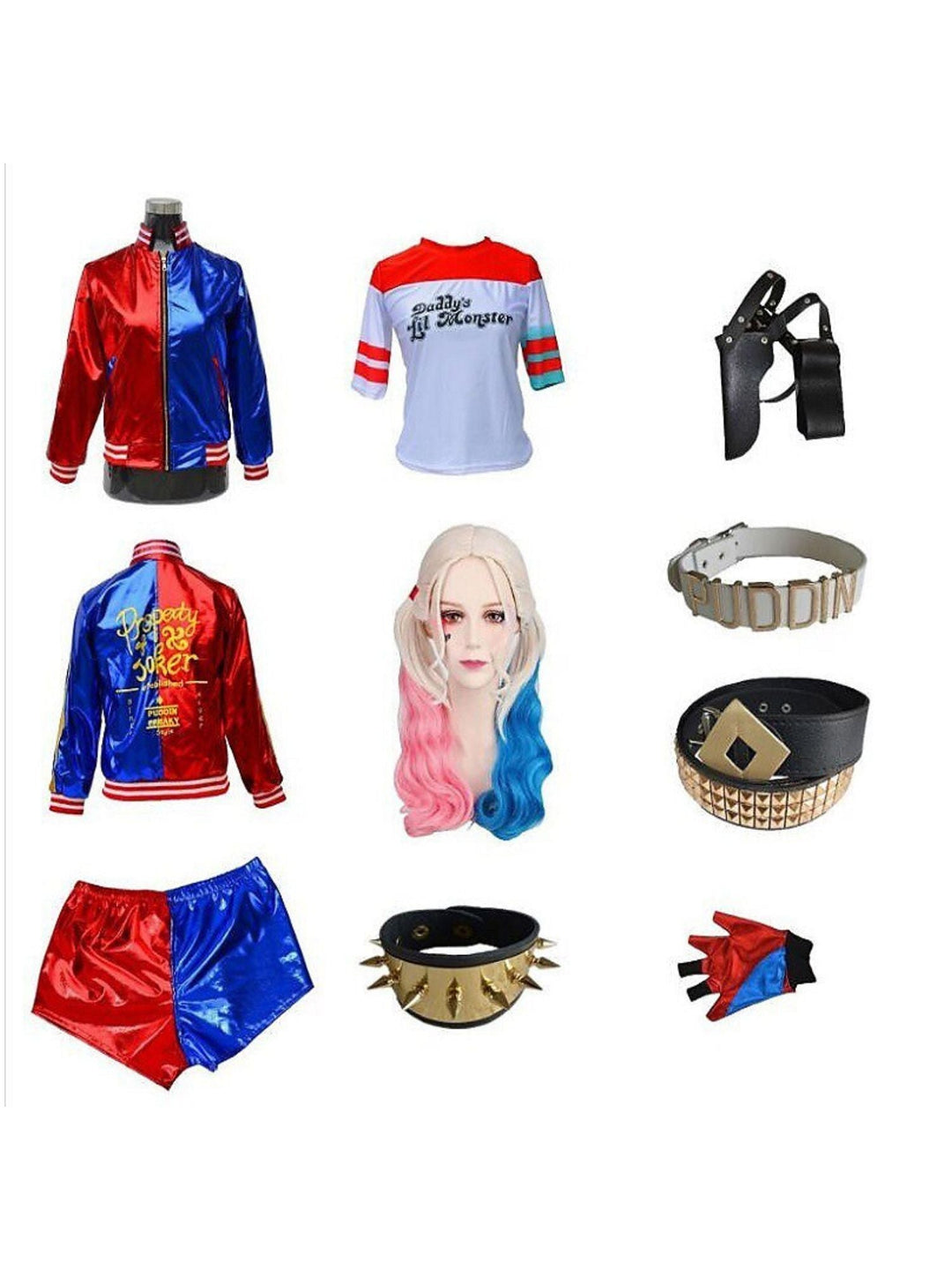 Ensemble de Costumes de Mascarade de Joker D'Halloween de Personnage Classique