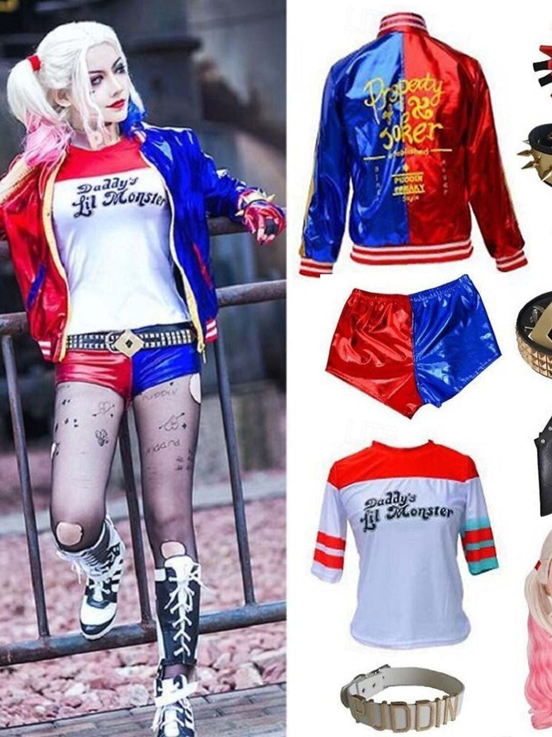 Ensemble de Costumes de Mascarade de Joker D'Halloween de Personnage Classique