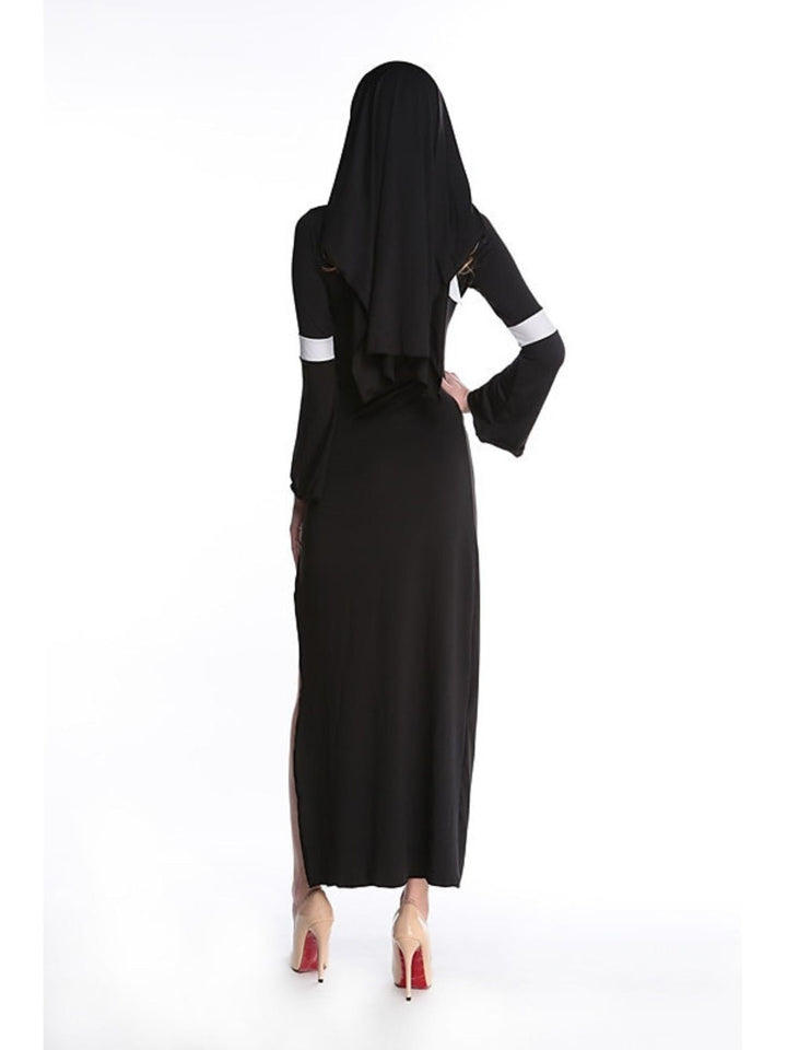 Couple Prêtre Nonne Couple Noir Doré Halloween Mascarade Costume Vintage