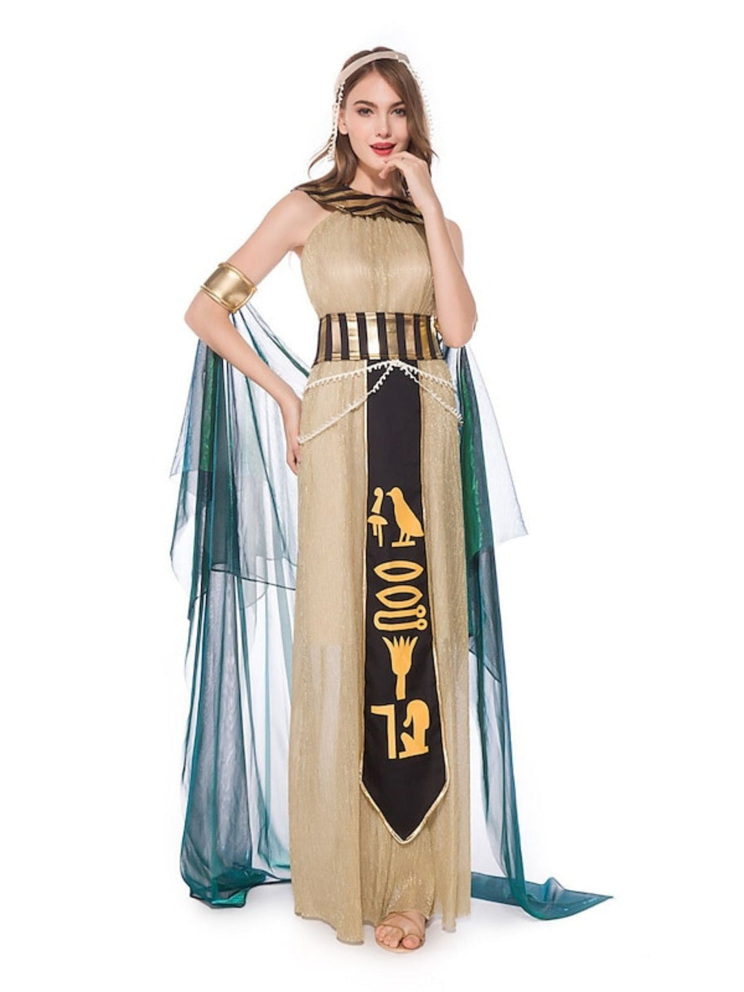 Costume de Couple de Pharaon Noir Simple pour Halloween, Ensemble de Mascarade de Cosplay