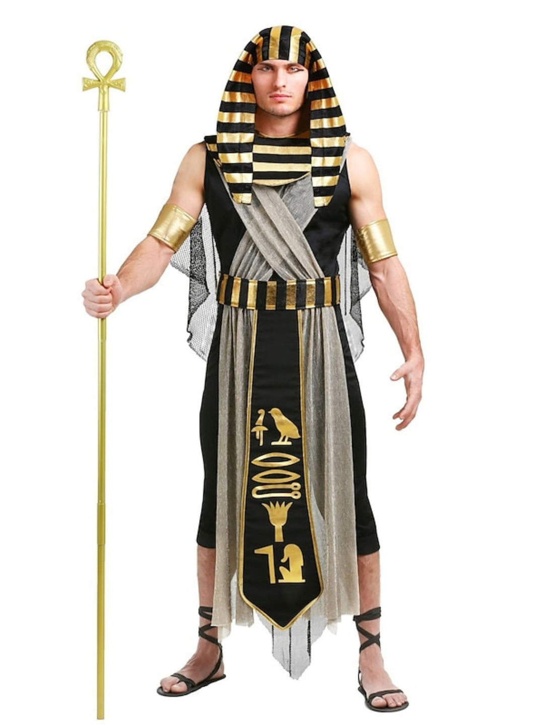 Costume de Couple de Pharaon Noir Simple pour Halloween, Ensemble de Mascarade de Cosplay