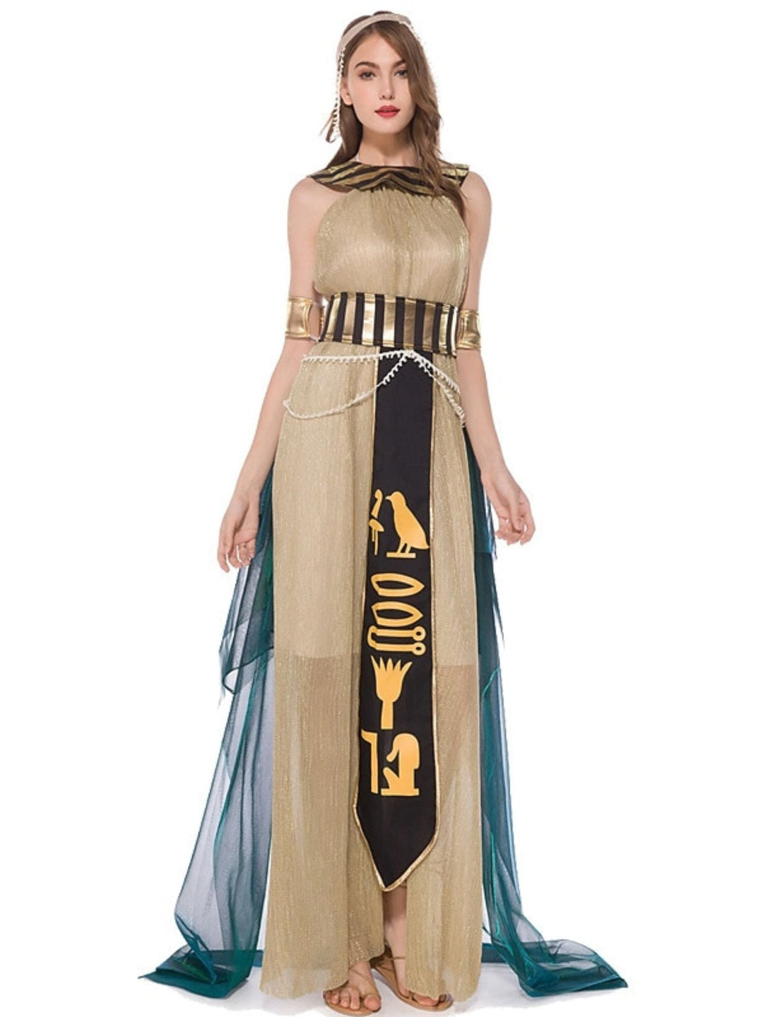 Costume de Couple de Pharaon Noir Simple pour Halloween, Ensemble de Mascarade de Cosplay