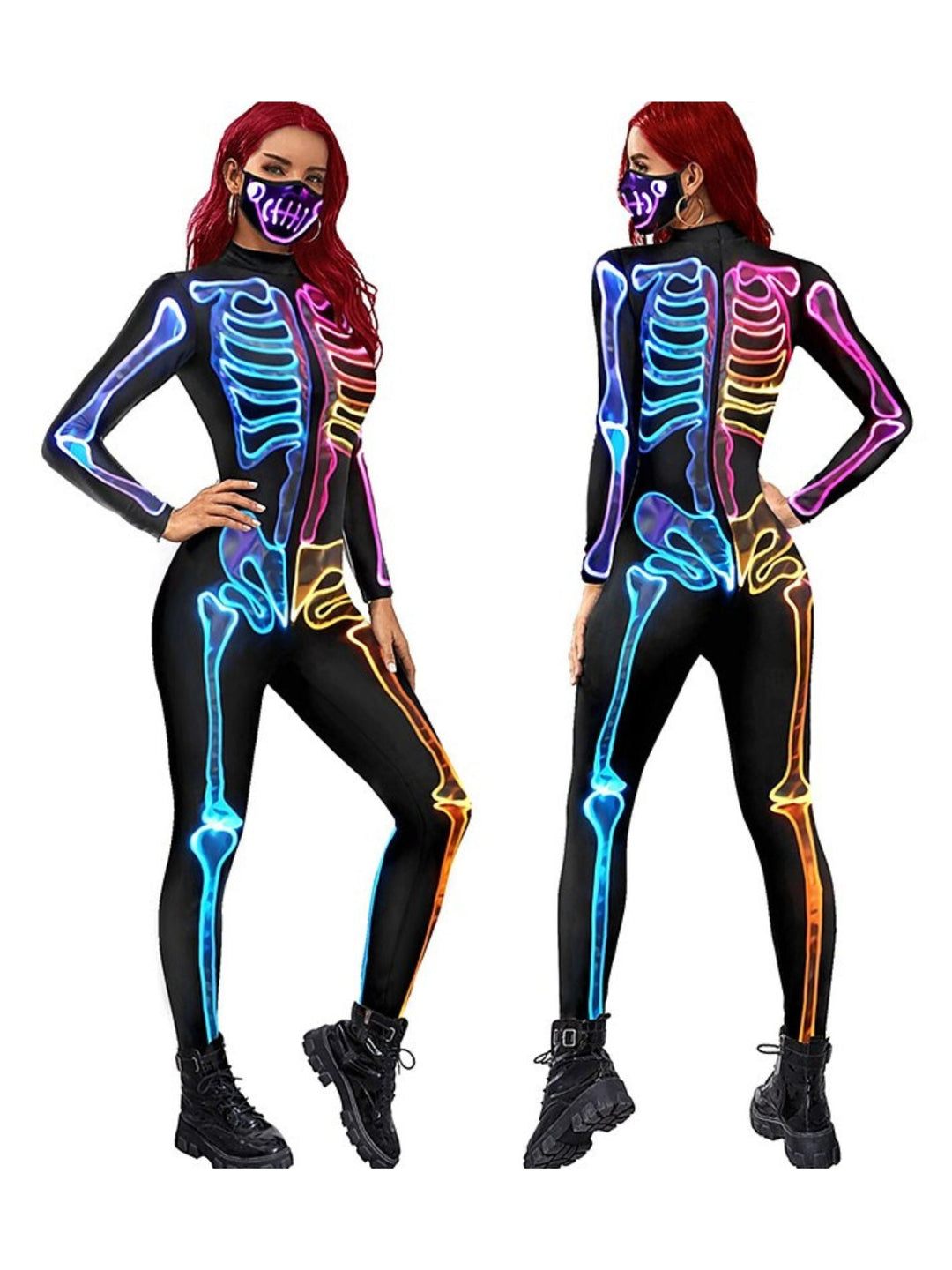 Ensemble de Body pour Adulte Cool Bleu Skeleton Devil