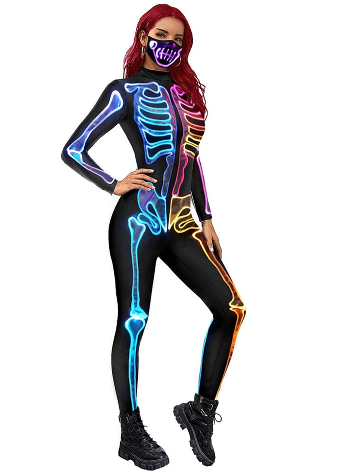 Ensemble de Body pour Adulte Cool Bleu Skeleton Devil