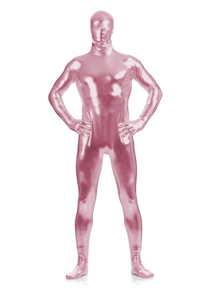 Body Sexy en Latex Scintillant de Couleur Unie pour Halloween, Costume Amusant à Haute Élasticité