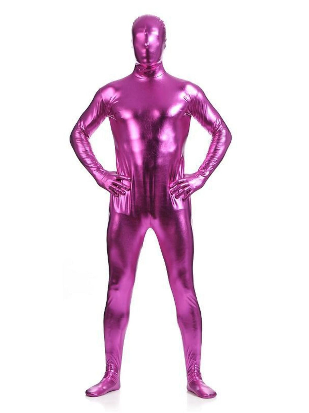 Body Sexy en Latex Scintillant de Couleur Unie pour Halloween, Costume Amusant à Haute Élasticité