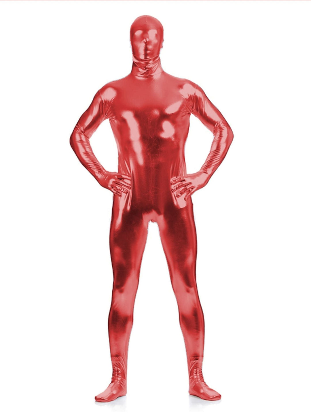 Body Sexy en Latex Scintillant de Couleur Unie pour Halloween, Costume Amusant à Haute Élasticité