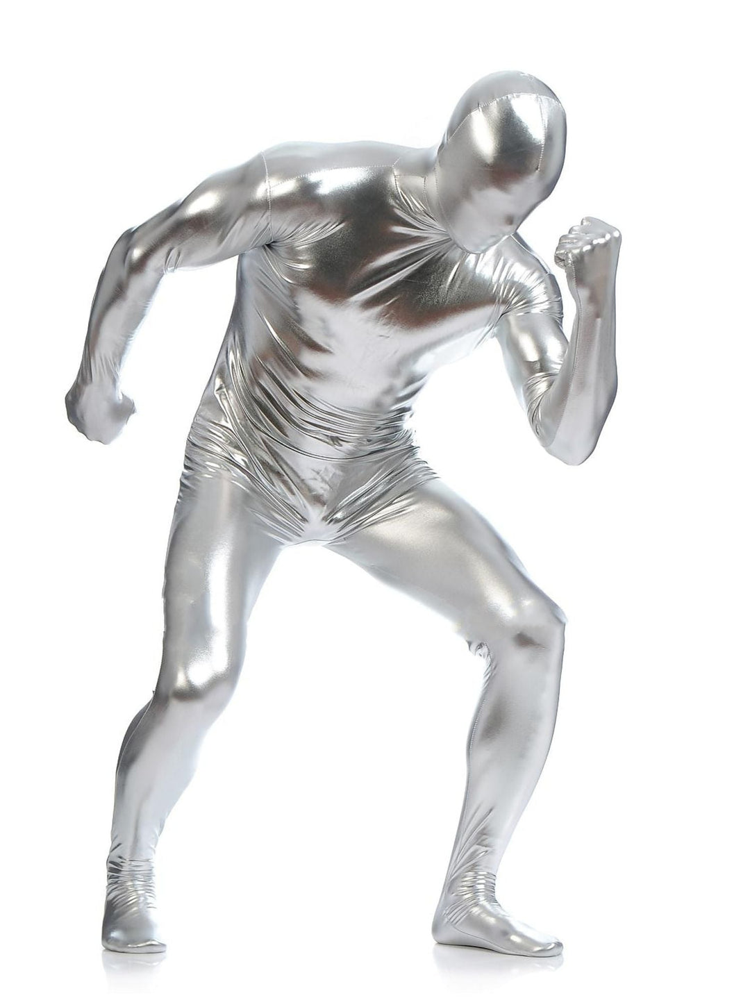 Body Sexy en Latex Scintillant de Couleur Unie pour Halloween, Costume Amusant à Haute Élasticité