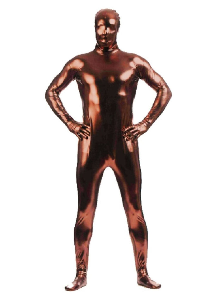Body Sexy en Latex Scintillant de Couleur Unie pour Halloween, Costume Amusant à Haute Élasticité