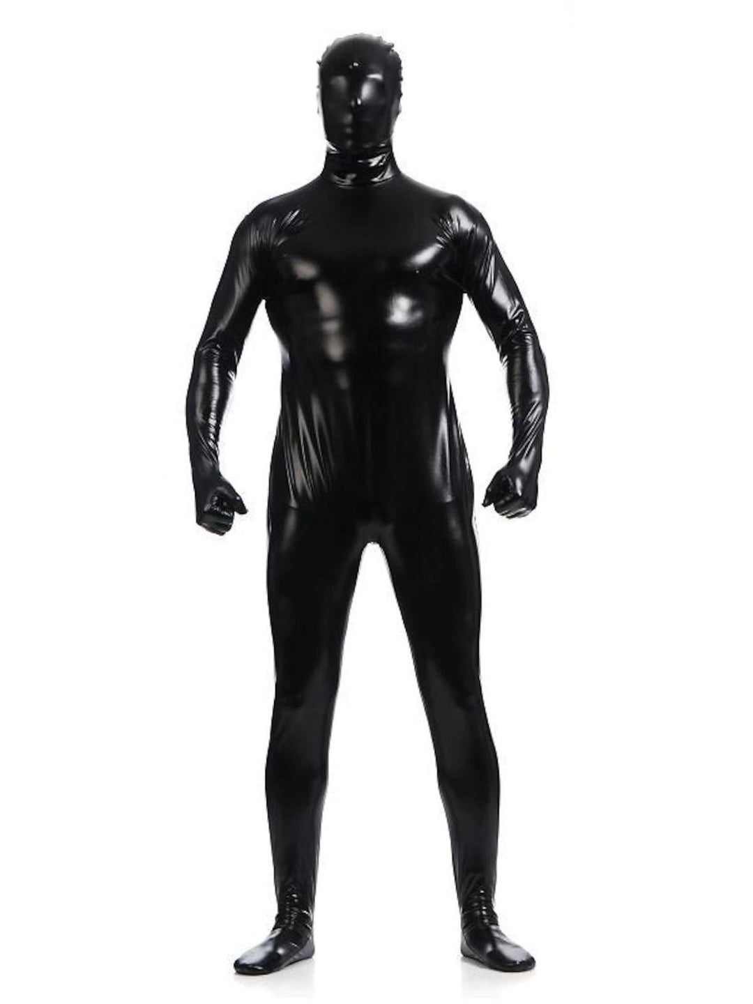 Body Sexy en Latex Scintillant de Couleur Unie pour Halloween, Costume Amusant à Haute Élasticité
