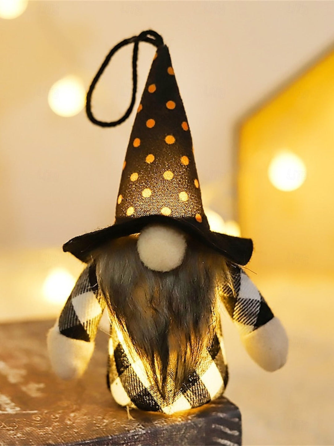 Pendentif de Sorcière de la Forêt, Chapeau Lumineux, Décoration de Table, Poupée Mignonne, Accessoires D'Halloween