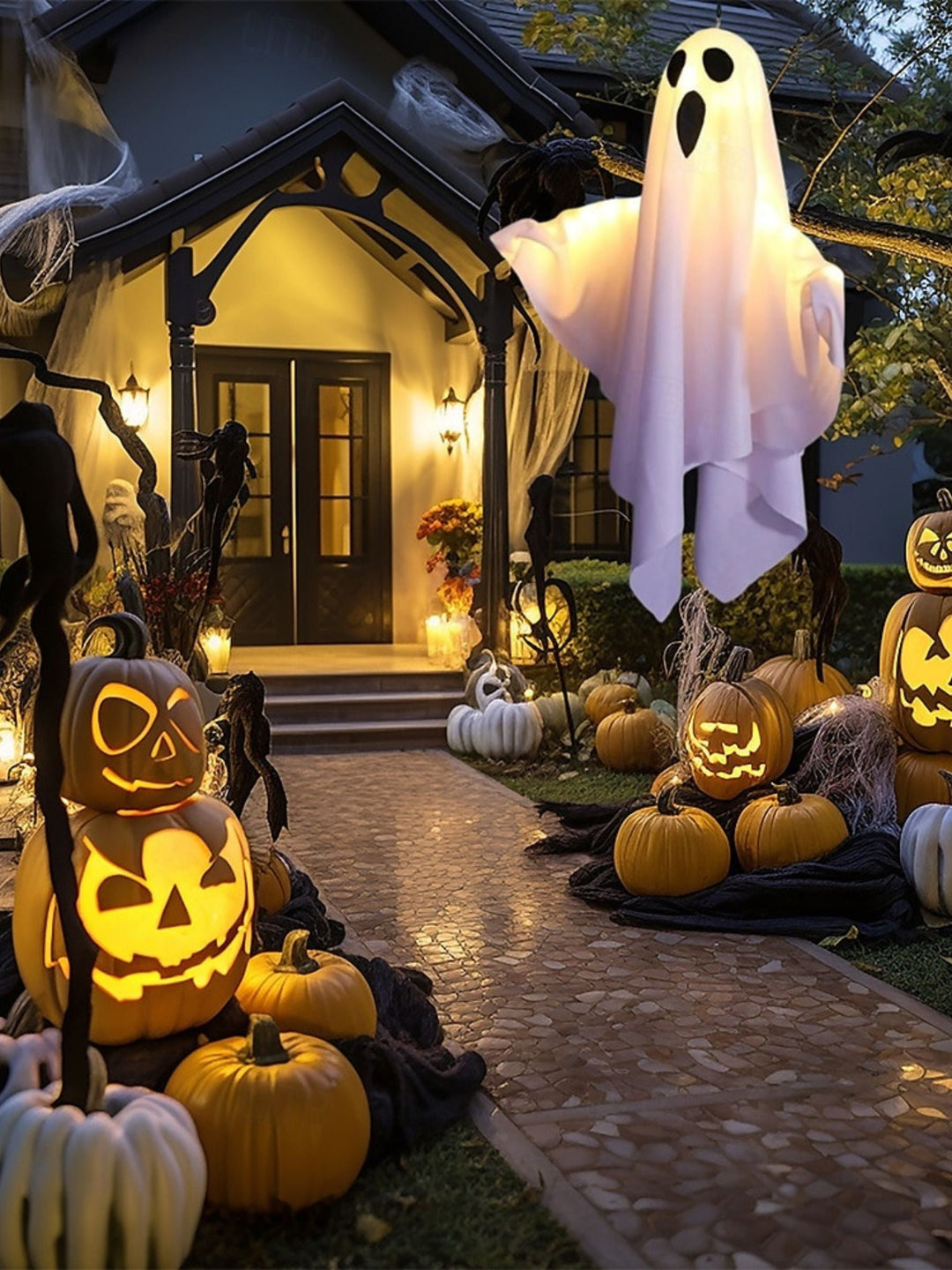 Lumière Décorative D'Ambiance à Suspendre en Forme de Fantôme pour Halloween