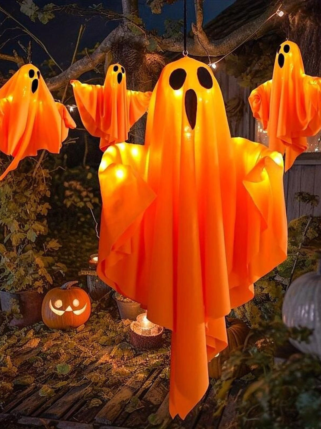 Lumière Décorative D'Ambiance à Suspendre en Forme de Fantôme pour Halloween