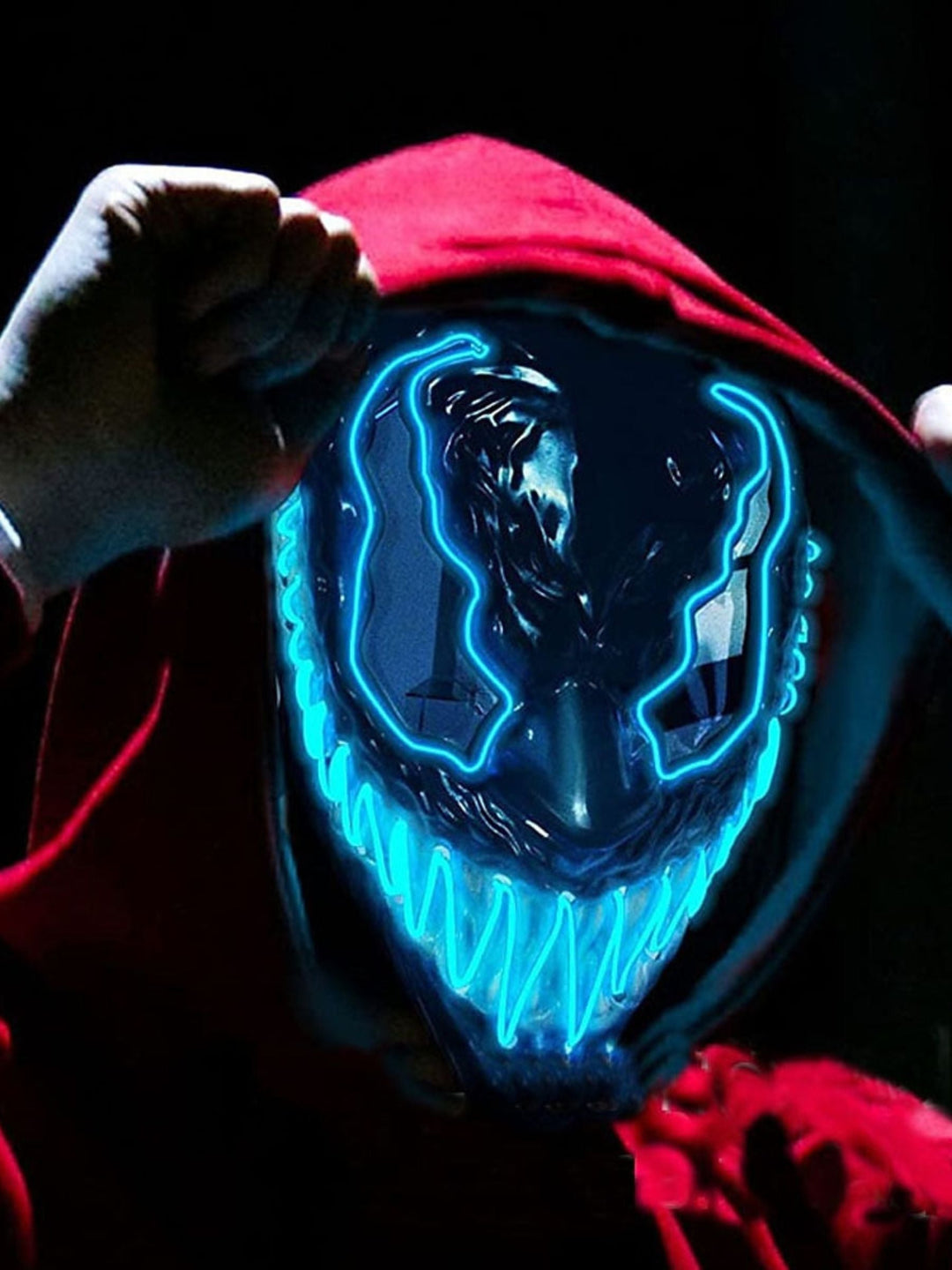 Masque de Diable Lumineux à led pour Halloween - Accessoires de Mascarade