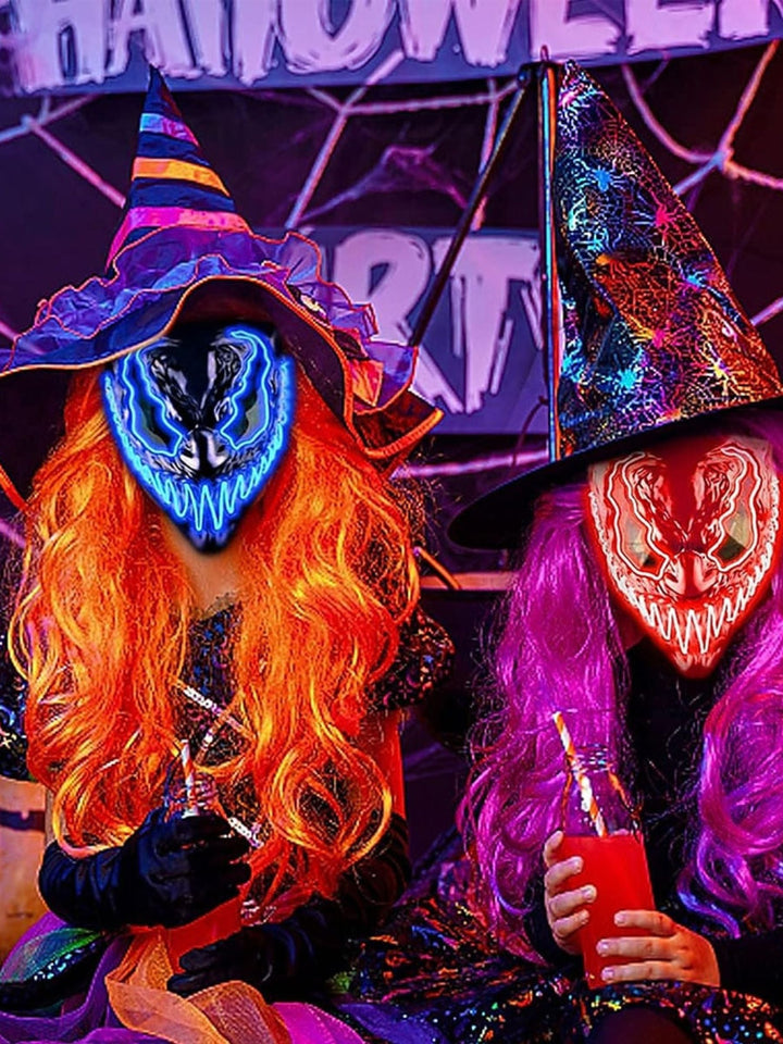 Masque de Diable Lumineux à led pour Halloween - Accessoires de Mascarade
