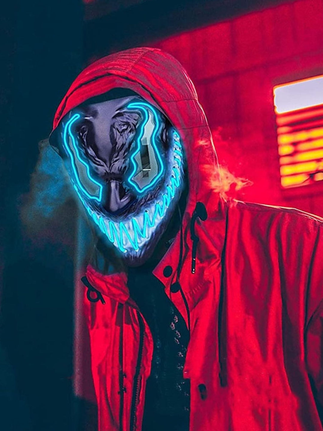 Masque de Diable Lumineux à led pour Halloween - Accessoires de Mascarade