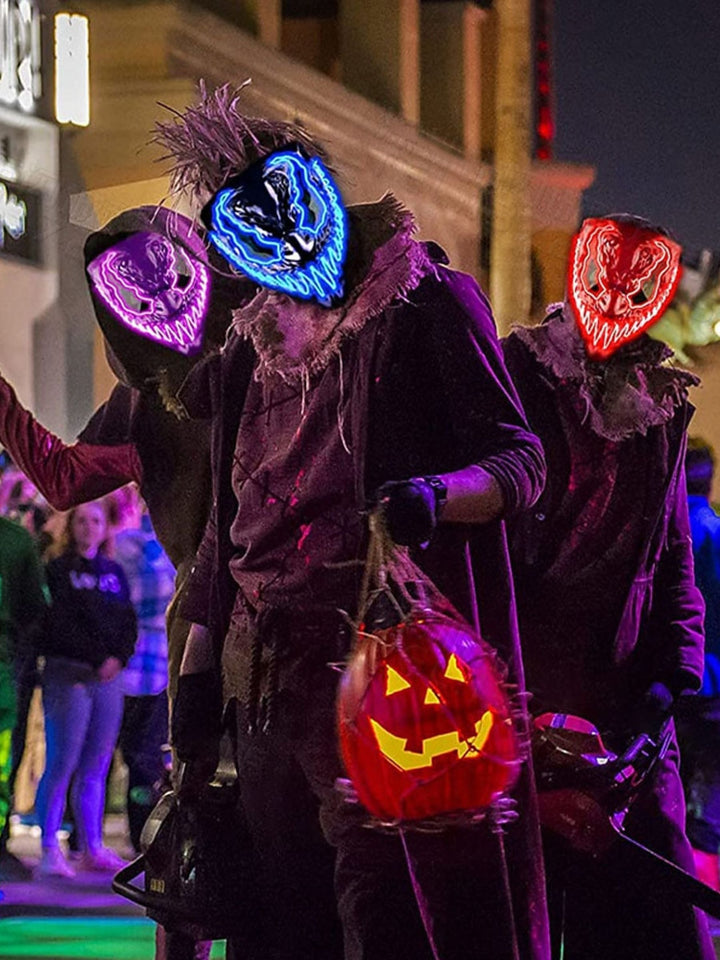 Masque de Diable Lumineux à led pour Halloween - Accessoires de Mascarade