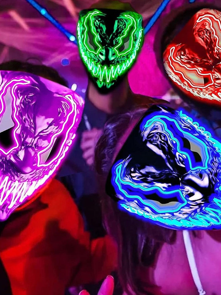 Masque de Diable Lumineux à led pour Halloween - Accessoires de Mascarade