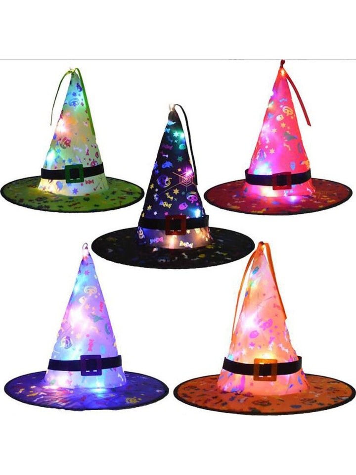 Chapeau de Sorcière Lumineux à led pour Halloween, Décoration de Fête, Accessoires de Costume de Cosplay