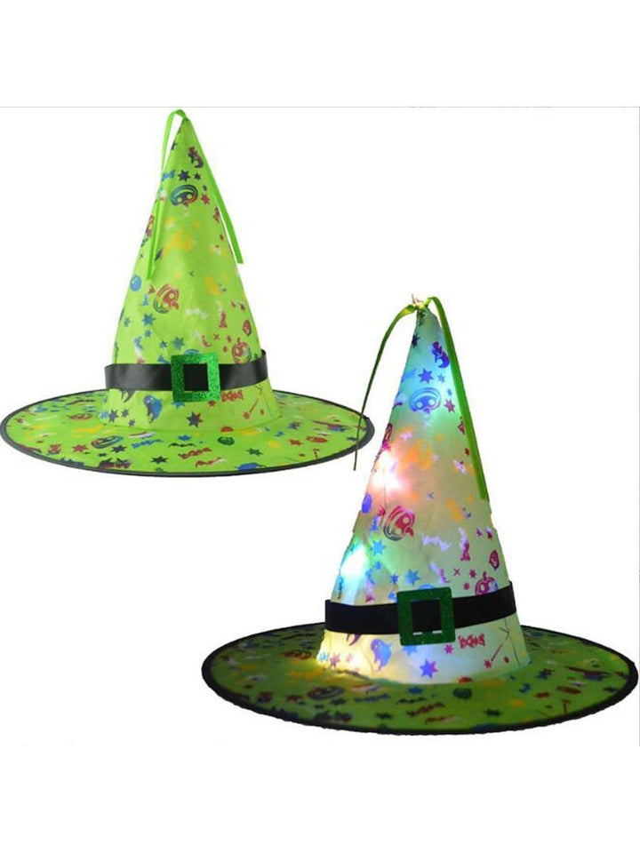 Chapeau de Sorcière Lumineux à led pour Halloween, Décoration de Fête, Accessoires de Costume de Cosplay