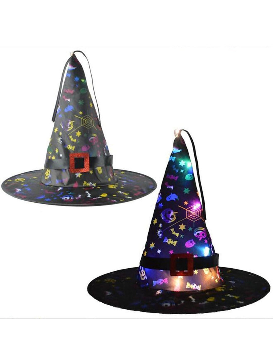 Chapeau de Sorcière Lumineux à led pour Halloween, Décoration de Fête, Accessoires de Costume de Cosplay
