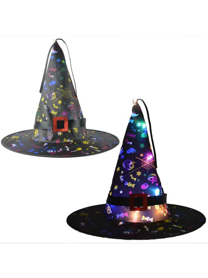 Chapeau de Sorcière Lumineux à led pour Halloween, Décoration de Fête, Accessoires de Costume de Cosplay