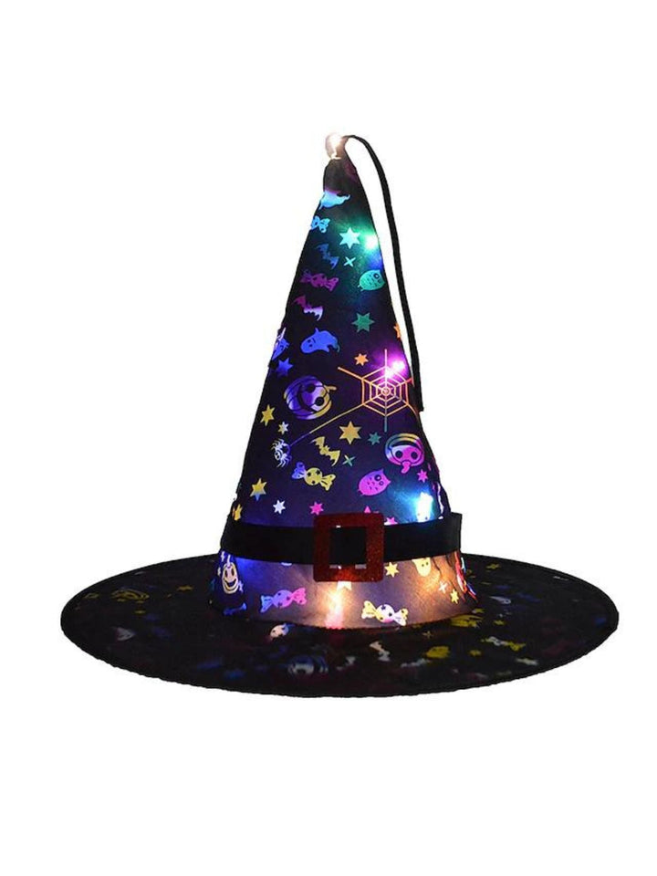 Chapeau de Sorcière Lumineux à led pour Halloween, Décoration de Fête, Accessoires de Costume de Cosplay