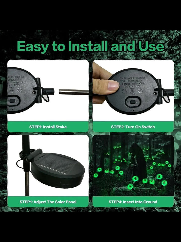 Lumières D'Ambiance D'Horreur de Globe Oculaire de Fantôme de Luciole Verte D'Halloween