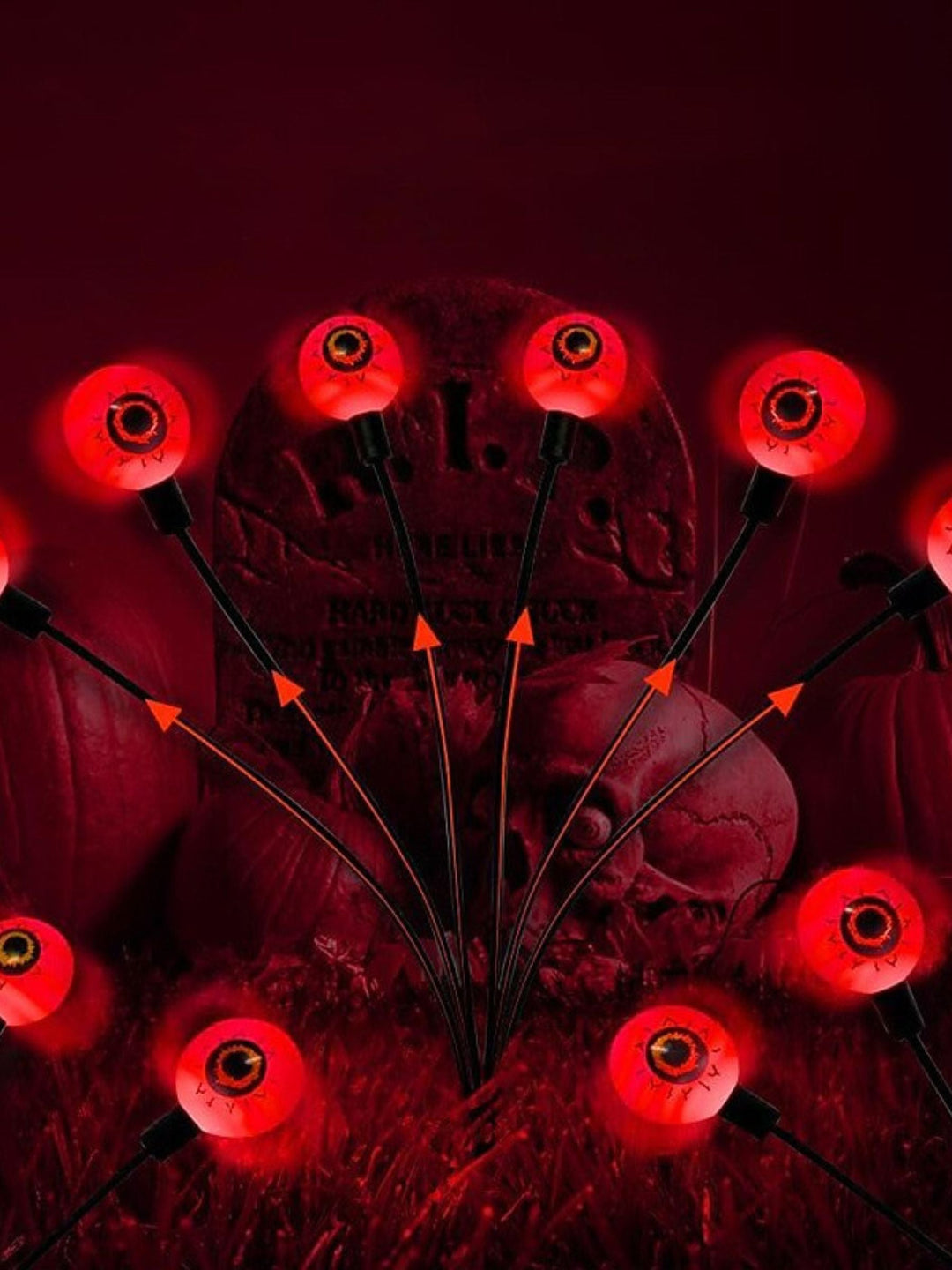 Lumières D'Ambiance D'Horreur de Globe Oculaire de Fantôme de Luciole Verte D'Halloween