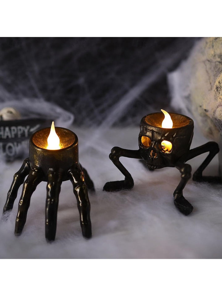 Bougie led Vintage Squelette pour Halloween - Lumière D'Ambiance