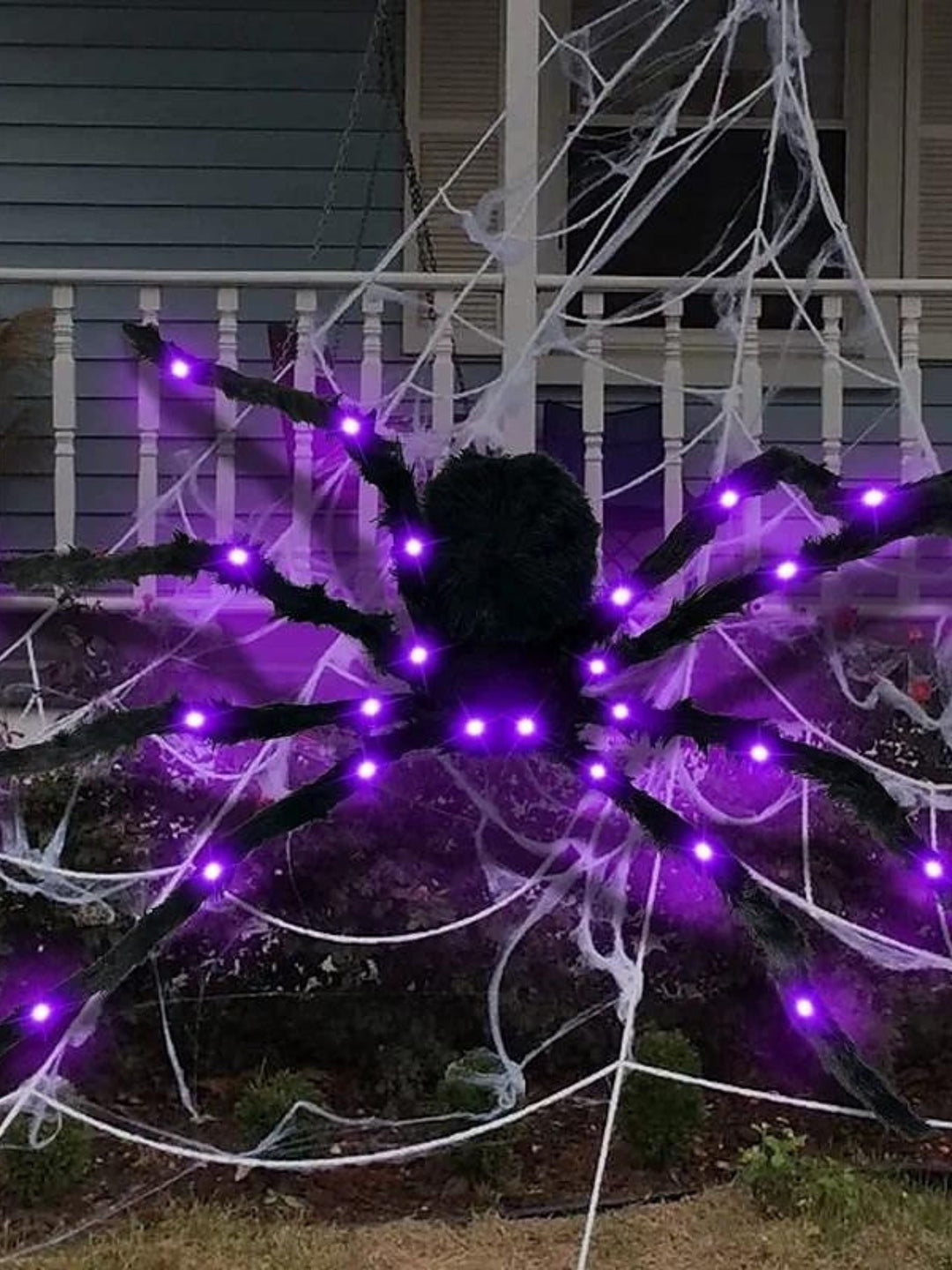 Araignée Géante en Peluche Effrayante et Lumineuse pour Décoration de Fête D'Halloween